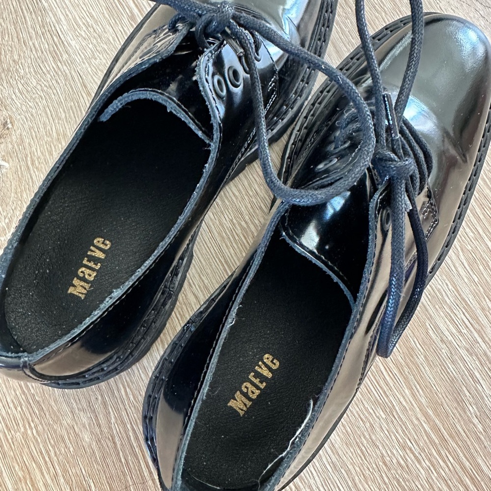 MAEVE X ANTHROPOLOGIE | square toe lace-up leather Oxfords - Picture 4 of 8